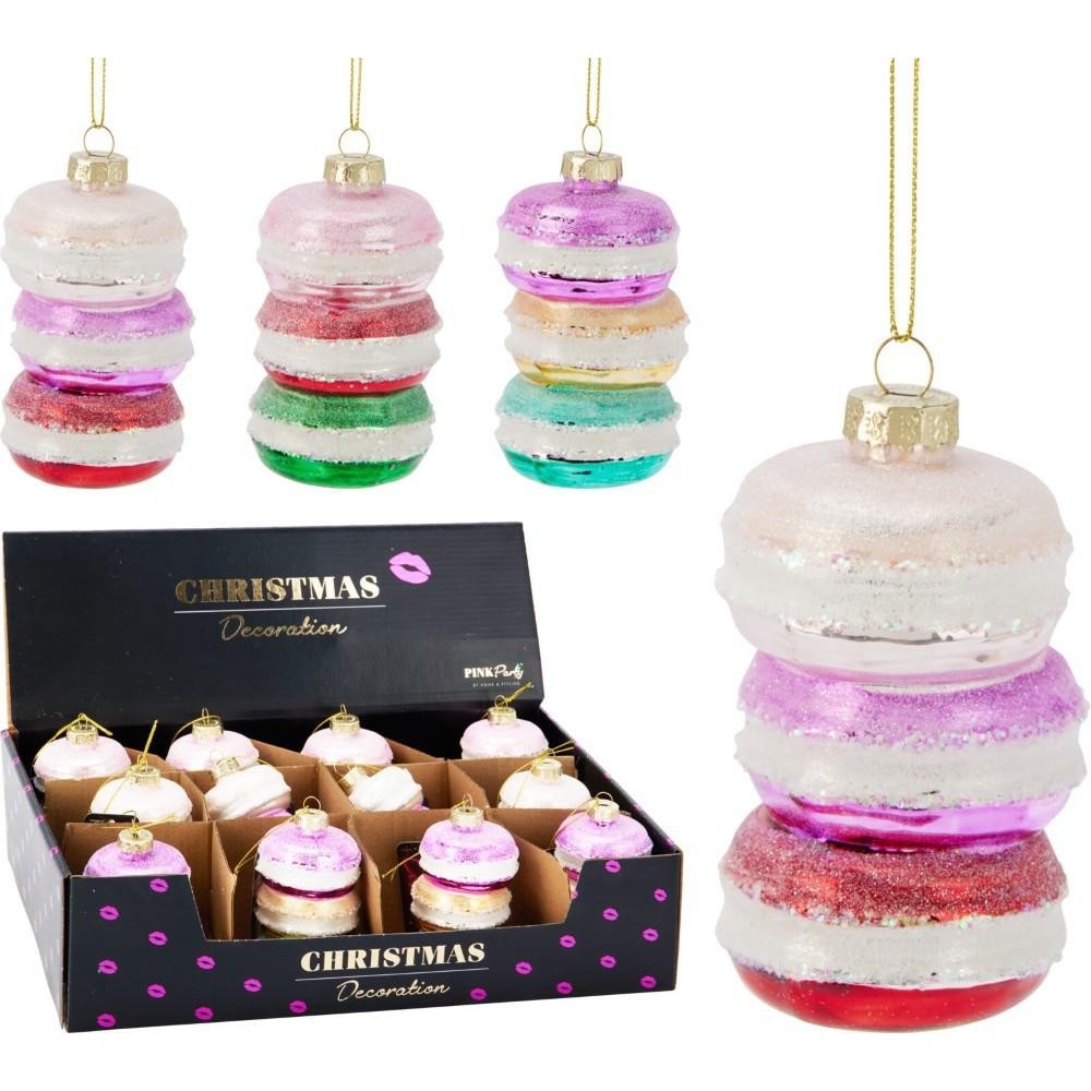 PENDENTE MACARON VETRO 10CM 3A